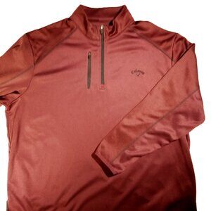 CALLAWAY Golf Jacket  sz XXL  Pullover  Burgundy  1/4 zip  Polyester  Fleece EXC